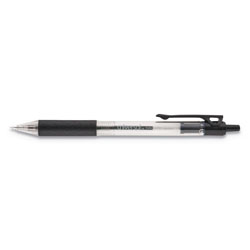 Universal Comfort Grip Retractable Ballpoint Pen, 1mm, Black Ink, Clear Barrel, 48/Set