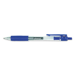 Universal Comfort Grip Retractable Gel Pen, 0.7mm, Blue Ink, Clear/Blue Barrel, 36/Pack
