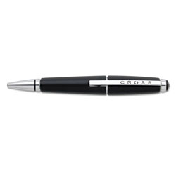 A.T. Cross Company Edge Retractable Gel Pen Gift Box, Medium 0.7mm, Black Ink, Black Barrel