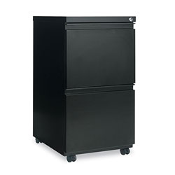 Alera Two-Drawer Metal Pedestal File with Full-Length Pull, 14.96w x 19.29d x 27.75h, Black