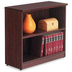 Alera Valencia Series Bookcase, Two-Shelf, 31 3/4w x 14d x 29 1/2h, Mahogany