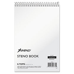 Ampad Steno Pads, Gregg Rule, Tan Cover, 80 White 6 x 9 Sheets
