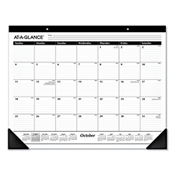 At-A-Glance Academic Year Ruled Desk Pad, 21.75 x 17, White Sheets, Black Binding, Black Corners, 16-Month (Sept to Dec): 2023 to 2024