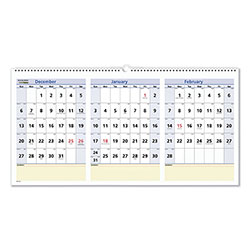 At-A-Glance QuickNotes Three-Month Wall Calendar in Horizontal Format, 24 x 12, White Sheets, 15-Month (Dec to Feb): 2022 to 2024