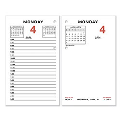 At-A-Glance Two-Color Desk Calendar Refill, 3.5 x 6, White Sheets, 12-Month (Jan to Dec): 2024