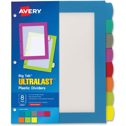 Avery Big Tab Ultralast Plastic Dividers, Multicolor, 8-Tab, 8 1/2 x 11