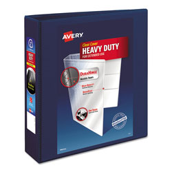 Avery Heavy-Duty View Binder with DuraHinge and One Touch EZD Rings, 3 Rings, 2" Capacity, 11 x 8.5, Navy Blue