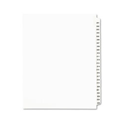Avery Preprinted Legal Exhibit Side Tab Index Dividers, Avery Style, 25-Tab, 201 to 225, 11 x 8.5, White, 1 Set