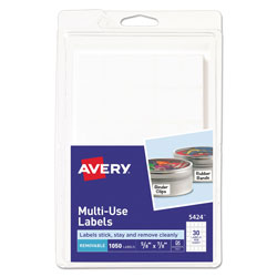 Avery Removable Multi-Use Labels, Handwrite Only, 0.63 x 0.88, White, 30/Sheet, 35 Sheets/Pack