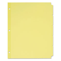 Avery Write & Erase Plain-Tab Paper Dividers, 5-Tab, Letter, Buff, 36 Sets