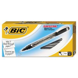Bic Intensity Stick Porous Point Marker Pen, Fine 0.5mm, Black Ink/Barrel, Dozen