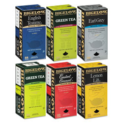 Bigelow Tea Company Assorted Tea Packs, Six Flavors, 28/Box, 168/Carton