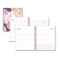 Blue Sky Joselyn Weekly/Monthly Planner, Joselyn Floral Artwork, 11 x 8.5, Pink/Peach/Black Cover, 12-Month (Jan to Dec): 2024