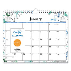 Blue Sky Lindley Wall Calendar, Lindley Floral Artwork, 11 x 8.75, White/Multicolor Sheets, 12-Month (Jan to Dec): 2024