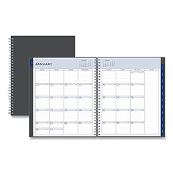 Blue Sky Passages Monthly Planner, 10 x 8, Charcoal Cover, 12-Month (Jan to Dec): 2024