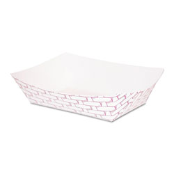 Boardwalk Paper Food Baskets, 1 lb Capacity, Red/White, 1,000/Carton