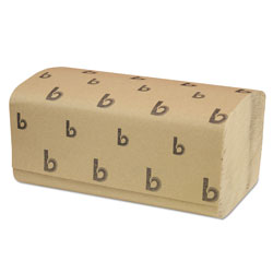 Boardwalk Singlefold Paper Towels, 1-Ply, 9 x 9.45, Natural, 250/Pack, 16 Packs/Carton