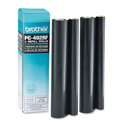 Brother PC-402RF Thermal Transfer Refill Roll, 150 Page-Yield, Black, 2/PK