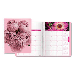 Brownline Pink Ribbon Monthly Planner, Pink Ribbon Floral Photography, 8.88 x 7.13, Pink Cover, 14-Month (Dec to Jan): 2021 to 2023