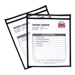 C-Line Shop Ticket Holders, Stitched, Both Sides Clear, 50 Sheets, 8 1/2 x 11, 25/Box