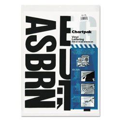 Chartpak/Pickett Press-On Vinyl Uppercase Letters, Self Adhesive, Black, 4"h, 58/Pack