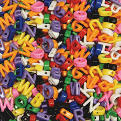Chenille Kraft Upper Case Letter Beads, Assorted Colors, 288 Beads/Set