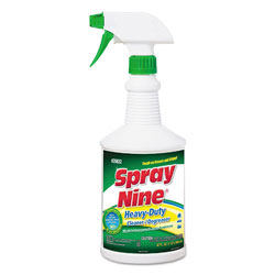 Spray Nine® Spray Nine Heavy Duty Cleaner/Degreaser/Disinfectant, Citrus Scent, 32 oz, Trigger Spray Bottle, 12/Carton
