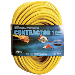 Coleman Cable Vinyl Extension Cord, SJTW-A, 100ft Long, 10/0 AWG, -  02689
