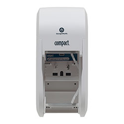 Compact® 2-Roll Vertical Coreless High-Capacity Toilet Paper Dispenser, White, 56767A, 6" W x 6.5" D x 13.5" H