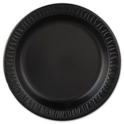 Dart Quiet Classic Laminated Foam Dinnerware, Plate, 9" dia, Black, 125/Pk, 4 Pks/Ctn