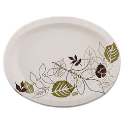 Dixie Pathways Heavyweight Oval Platters, 8 1/2 x 11, Green/Burgundy, 125/Pack