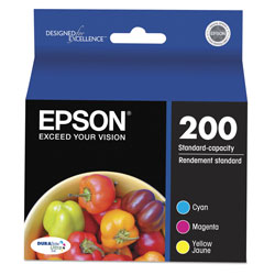Epson T200520S (200) DURABrite Ultra Ink, 165 Page-Yield, Cyan; Magenta; Yellow
