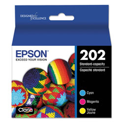 Epson T202520S (202) Claria Ink, 165 Page-Yield, Cyan/Magenta/Yellow