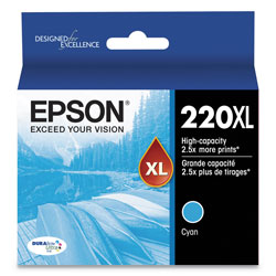 Epson T220XL220S (220XL) DURABrite Ultra High-Yield Ink, 450 Page-Yield, Cyan