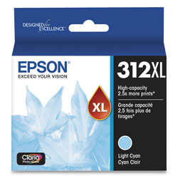Epson T312XL520S (312XL) Claria High-Yield Ink, 830 Page-Yield, Light Cyan