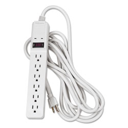 Fellowes Basic Home/Office Surge Protector, 6 Outlets, 15 ft Cord, 450 Joules, Platinum