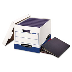 Fellowes BINDERBOX Storage Boxes, Letter Files, 13.13" x 20.13" x 12.38", White/Blue, 12/Carton