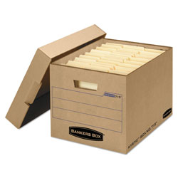 Fellowes Filing Box, Letter/Legal Files, 13" x 16.25" x 12", Kraft, 25/Carton