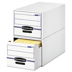 Fellowes STOR/DRAWER Basic Space-Savings Storage Drawers, Legal Files, 16.75" x 19.5" x 11.5", White/Blue, 6/Carton