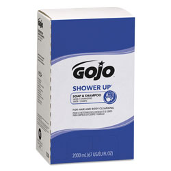 Gojo SHOWER UP Soap and Shampoo, Rose Colored, Pleasant Scent, 2000 mL Refill, 4/Carton