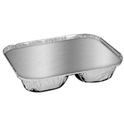 Handi-Foil Aluminum Oblong Container with Lid, 3-Compartment