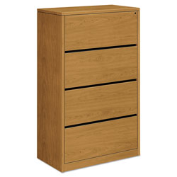 Hon 10500 Series Four-Drawer Lateral File, 36w x 20d x 59.13h, Harvest