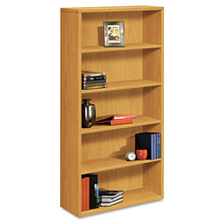 Hon 10500 Series Laminate Bookcase, Five-Shelf, 36w x 13-1/8d x 71h, Harvest