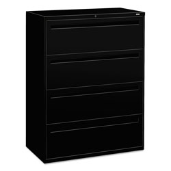Hon 700 Series Four-Drawer Lateral File, 42w x 18d x 525h, Black