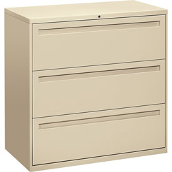 Hon 700 Series Three-Drawer Lateral File, 42w x 18d x 39.13h, Putty