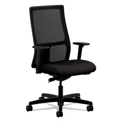 Hon Ignition Series Mesh Mid-Back Work Chair, Supports up to 300 lbs., Black Seat/Black Back, Black Base