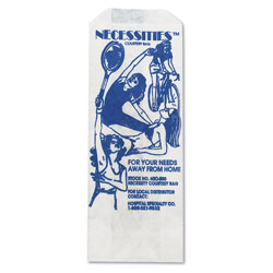 Hospeco Feminine Hygiene Convenience Disposal Bag, 3" x 7.75", White, 500/Carton