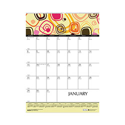 House Of Doolittle Recycled Geometric Wall Calendar, Geometric Artwork, 12 x 16.5, White/Multicolor Sheets, 12-Month (Jan to Dec): 2023