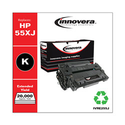 Innovera Remanufactured Black Extra High-Yield Toner Cartridge, Replacement for HP 55XJ (CE255XJ), 18,000 Page-Yield
