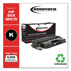 Innovera Remanufactured Black High-Yield MICR Toner Cartridge, Replacement for HP 80XM (CF280XM), 6,900 Page-Yield